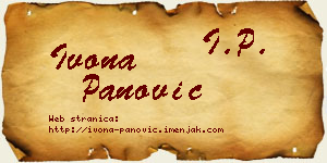 Ivona Panović vizit kartica